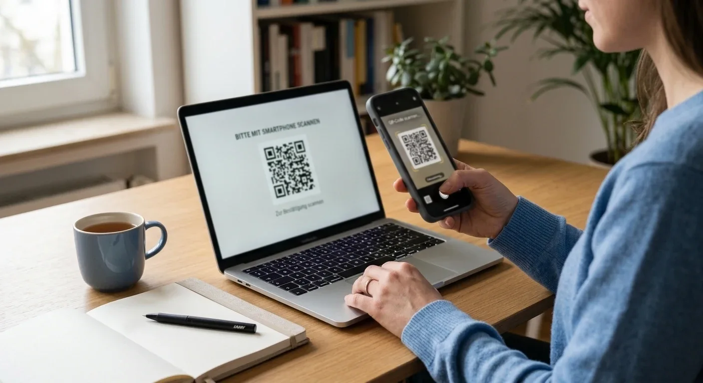 Ablauf einer BNB-Einzahlung mit Wallet und QR-Code am Smartphone