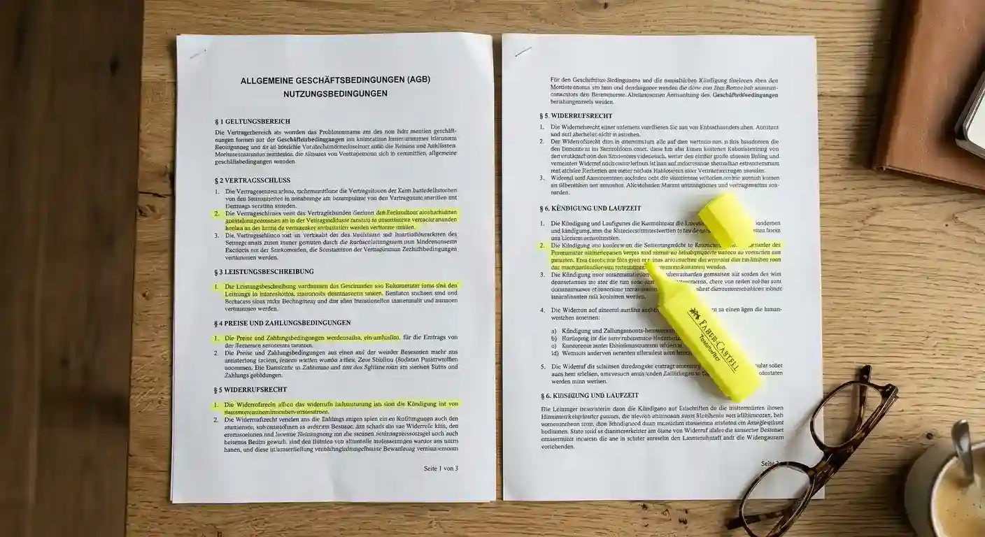 Gedruckte Bonusbedingungen mit markierten Umsatzanforderungen auf einem Tisch