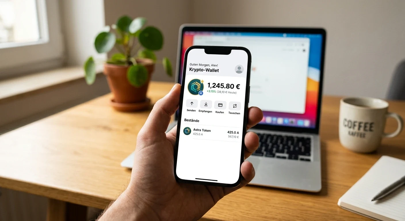 Smartphone mit einer Krypto-Wallet-App für Einzahlungen bei einem Craps-Casino