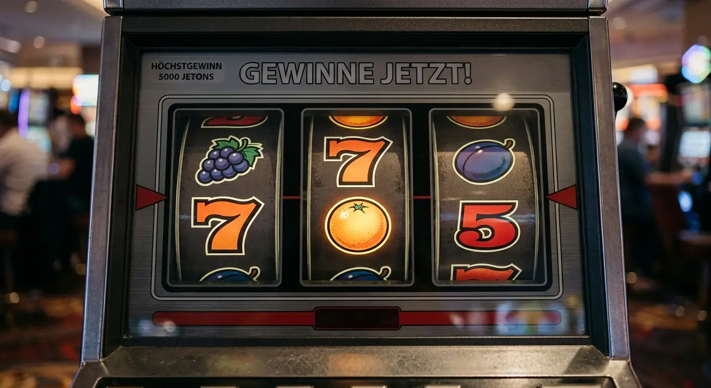 Klassische Spielautomaten-Walzen als Symbol für das Startguthaben-Angebot deutscher Anbieter