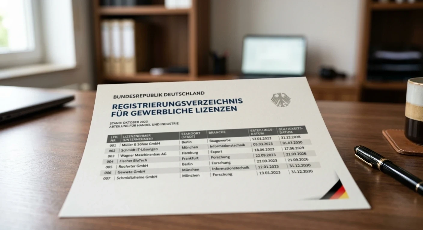 Offizielle Whitelist-Dokument der GGL mit Konzessionsträgern