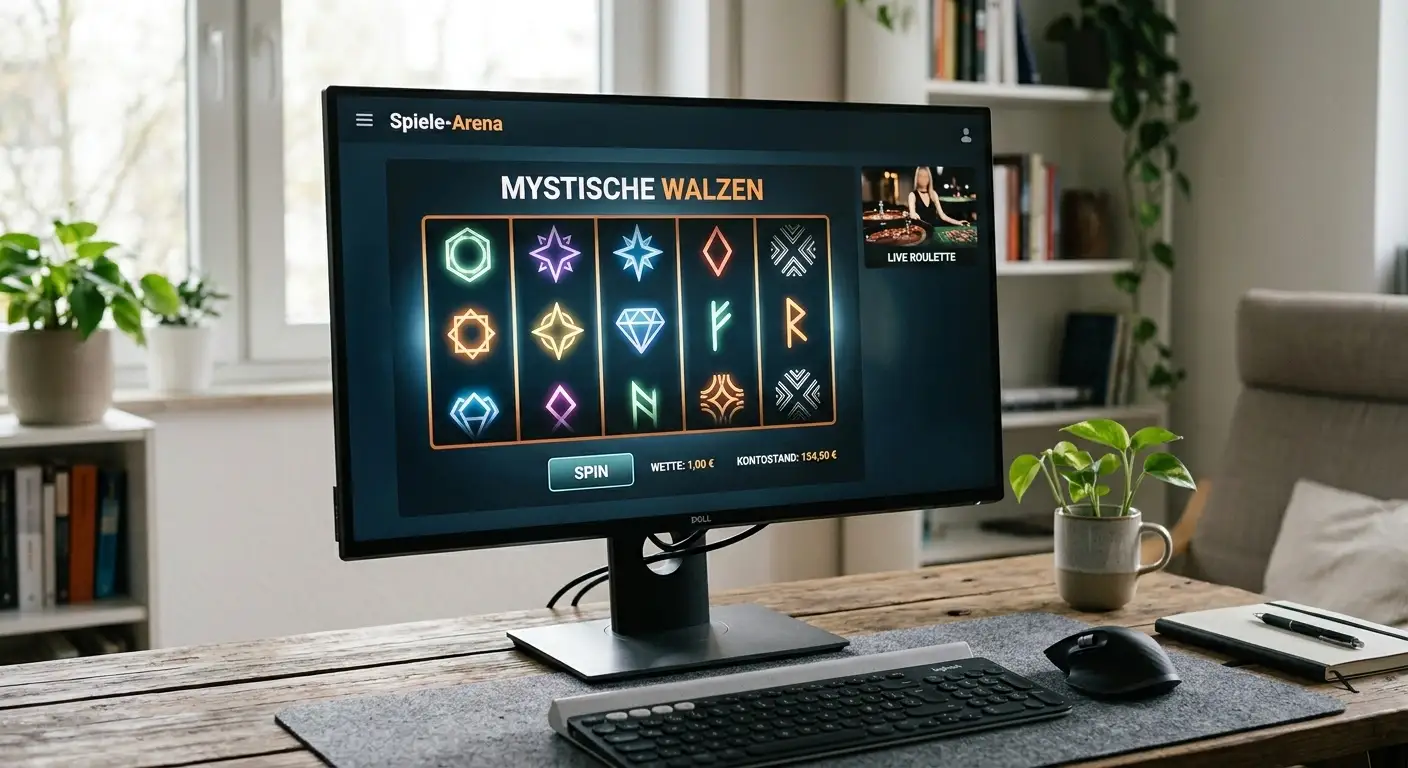 Monitor mit generischen Walzen und einem Live-Tisch ohne Markenzeichen
