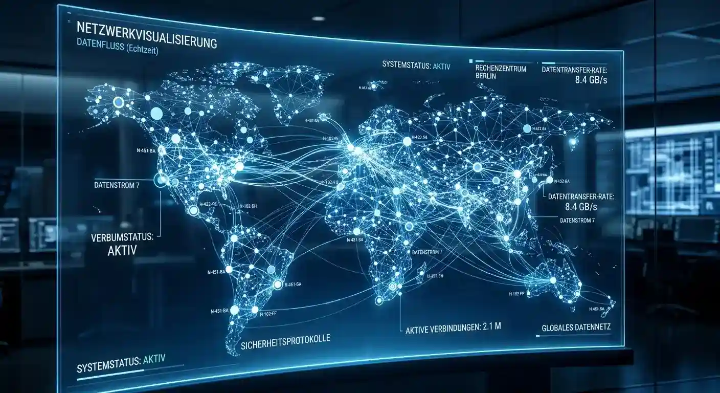 Digitales Netzwerk-Diagramm mit verbundenen Datenpunkten