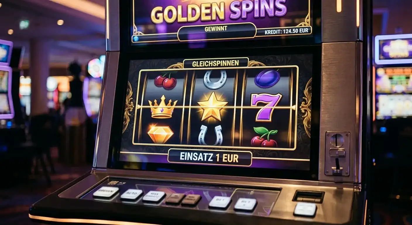 Generische Slot-Walzen mit 1 EUR Einsatzanzeige