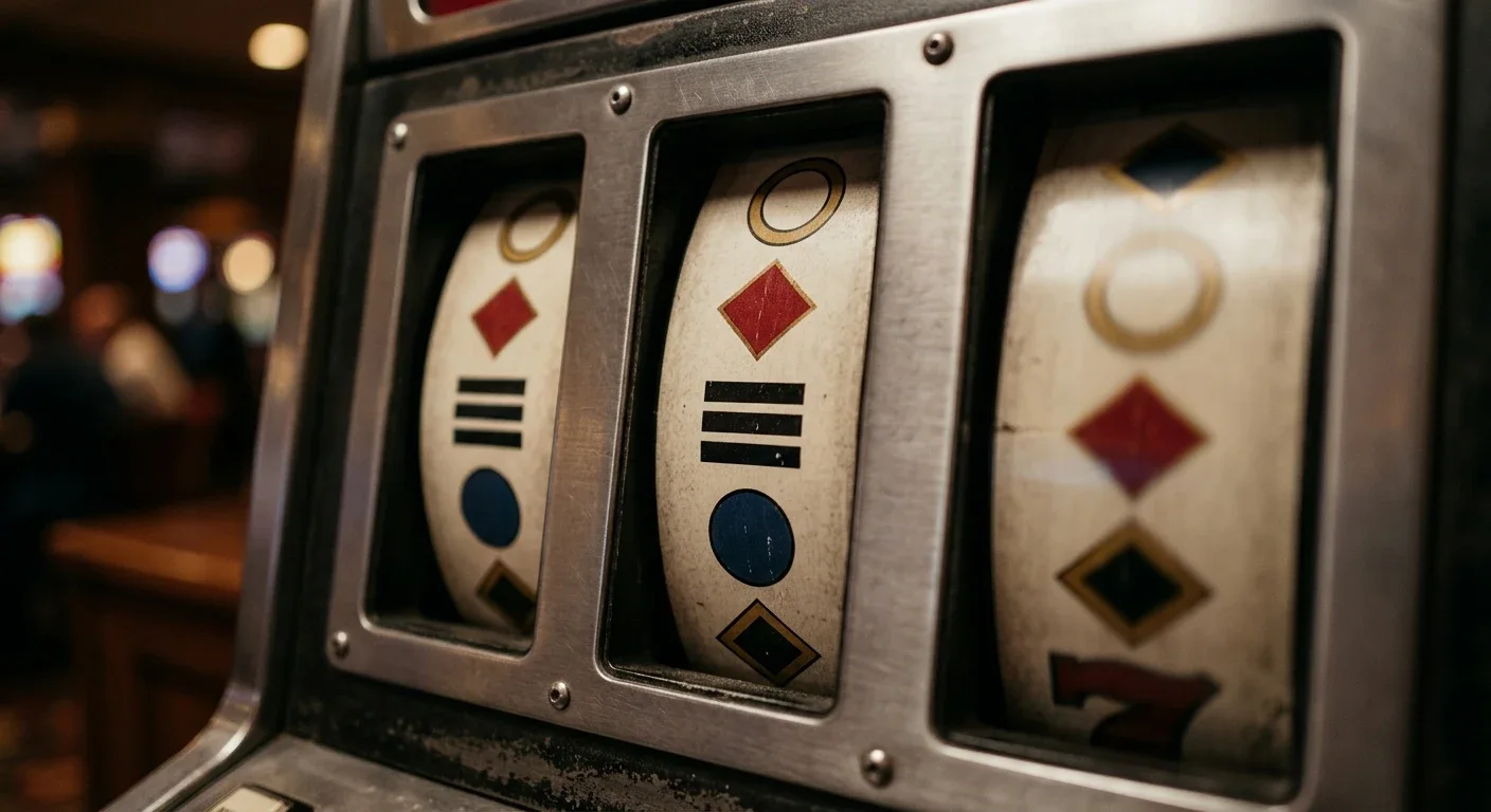 Spielautomaten-Walzen mit neutralen Symbolen für Freispiele