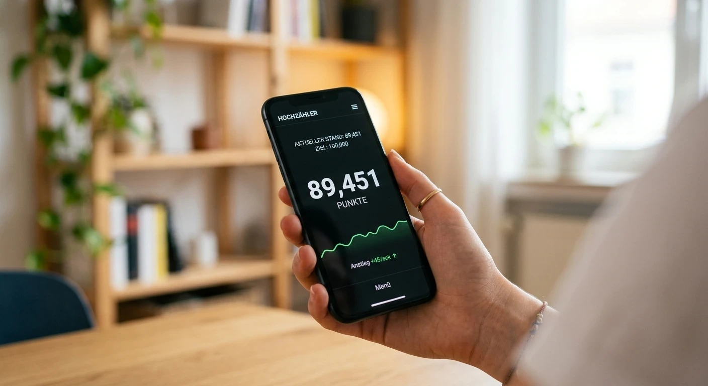 Smartphone zeigt Aviator-Spiel im mobilen Browser mit steigendem Multiplikator