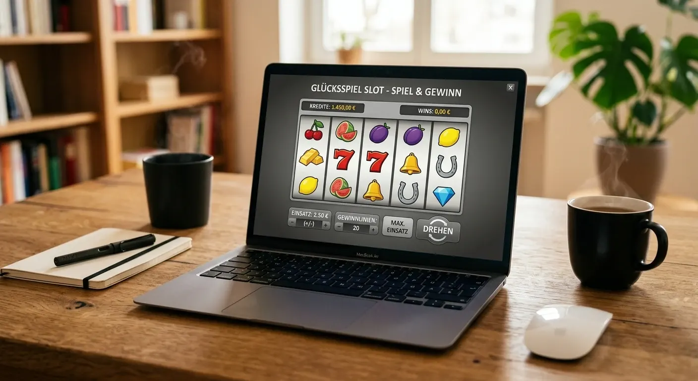 StarGames Casino Interface auf Laptop mit Novomatic Spieleauswahl