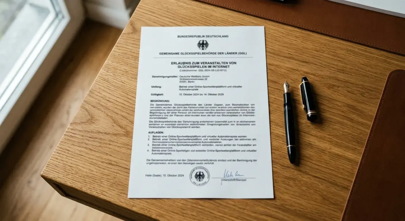 Neutrales amtliches Dokument mit Füllfeder auf einem ruhigen Schreibtisch