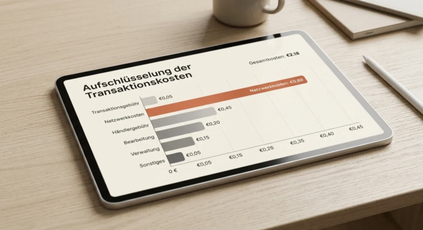 Diagramm mit Transaktionskosten und Gebührenstruktur bei verschiedenen Einzahlungshöhen