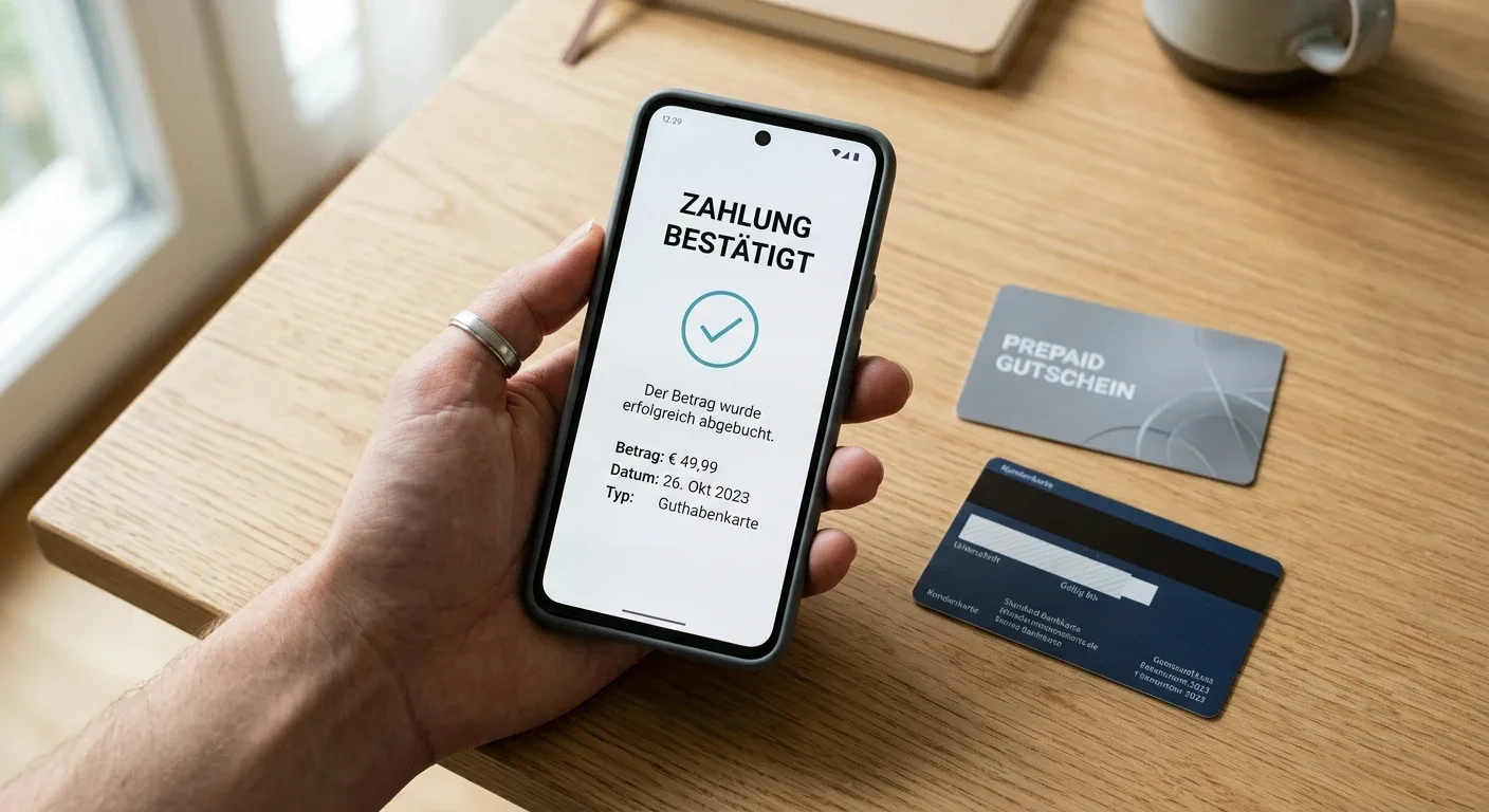 Smartphone mit neutraler Zahlungsansicht für niedrige Einzahlungen im Online Casino